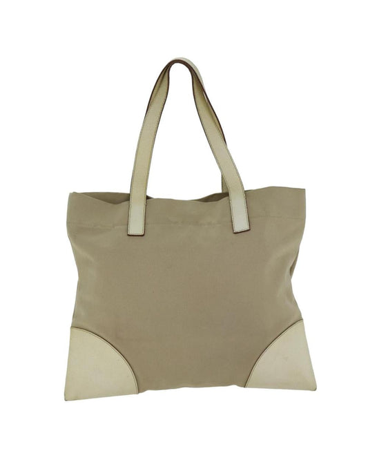 Beige Canvas Prada Tote
