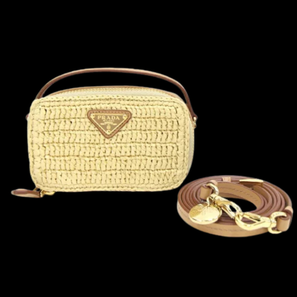Beige Leather Prada Pouch