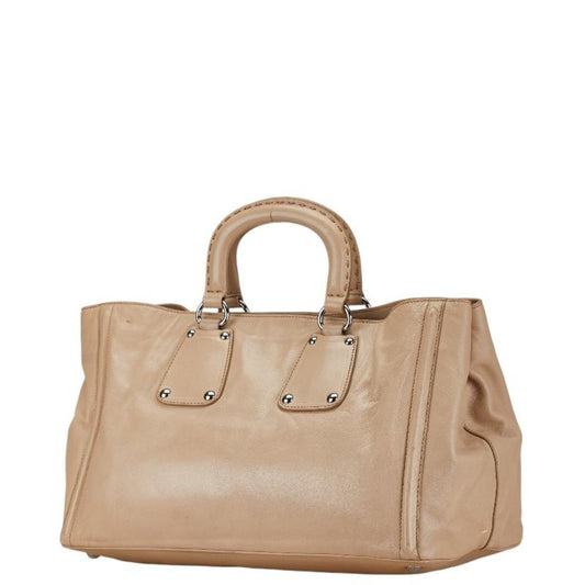 Beige Leather Prada Handbag