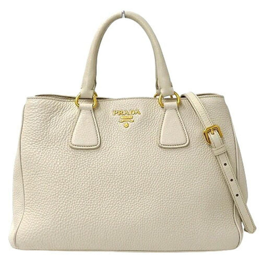 Beige Leather Prada Tote