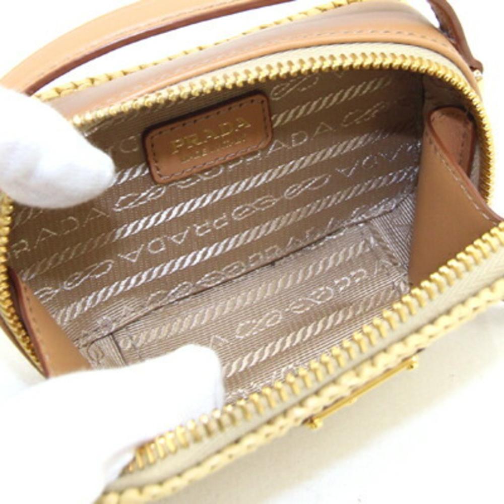 Beige Leather Prada Pouch