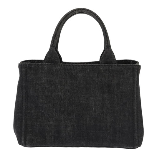 Black Denim Prada Canapa Tote