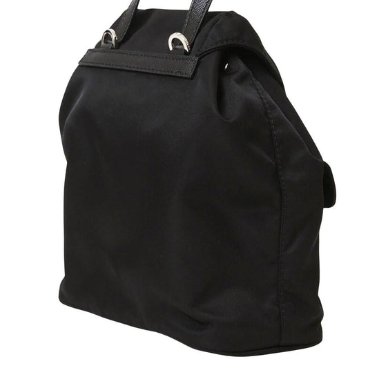 Black Fabric Prada Backpack