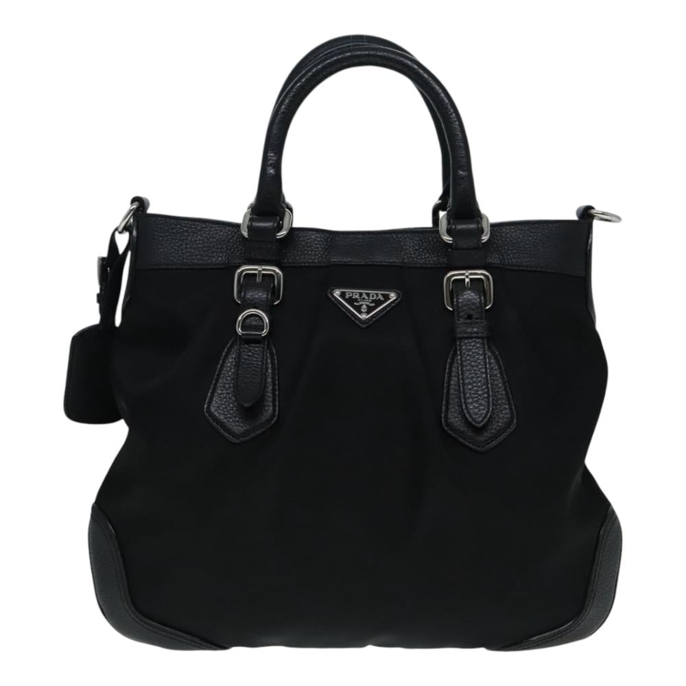 Black Fabric Prada Tote