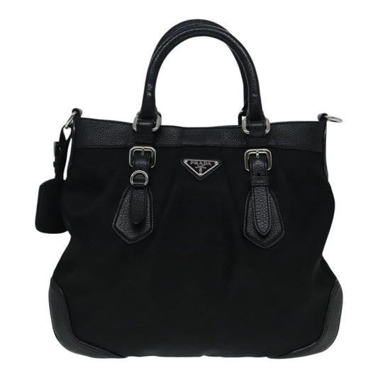 Black Fabric Prada Tote