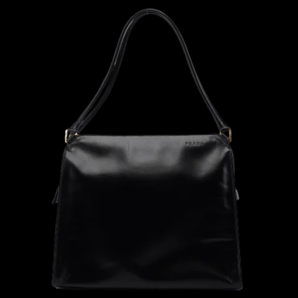 Black Leather Prada Handbag