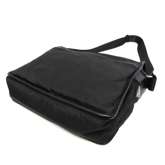 Black Leather Prada Messenger Bag