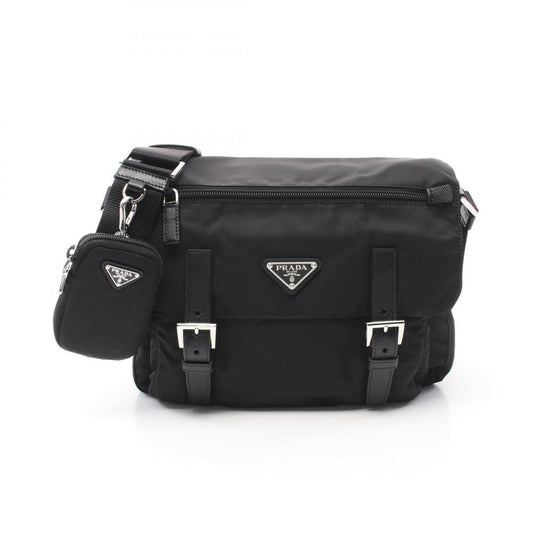 Black Leather Prada Shoulder Bag