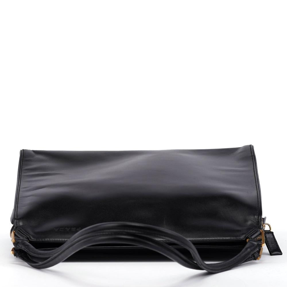 Black Leather Prada Handbag