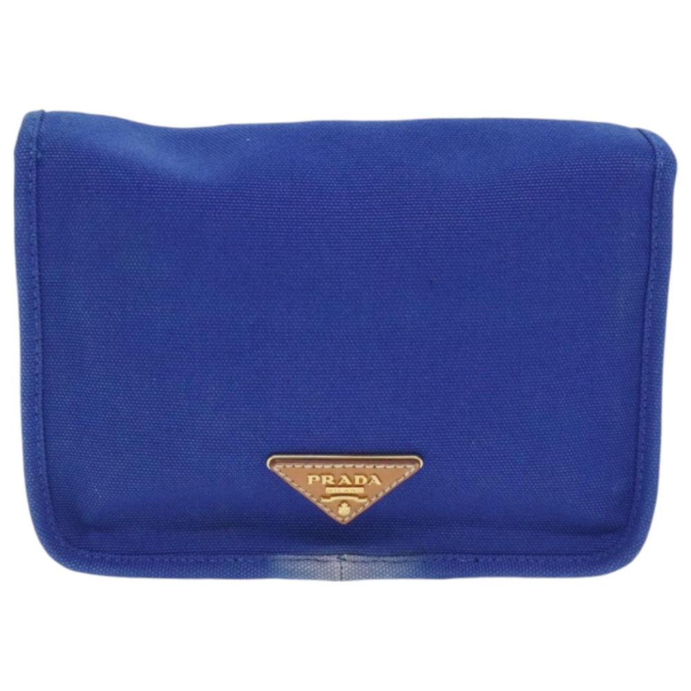 Blue Canvas Prada Shoulder Bag