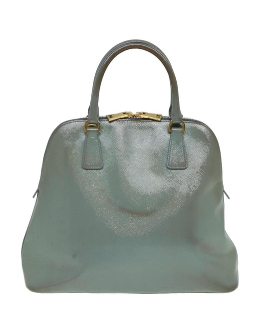 Blue Leather Prada Handbag