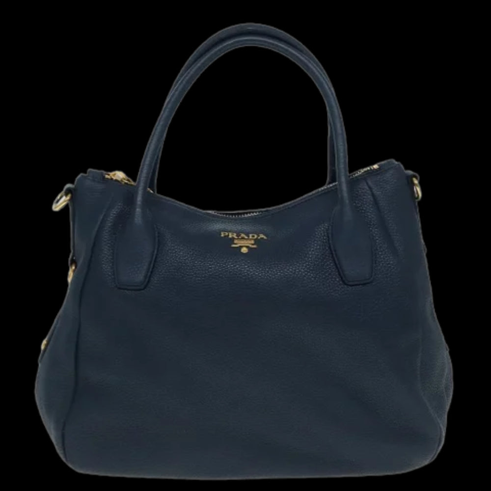 Blue Leather Prada Tote
