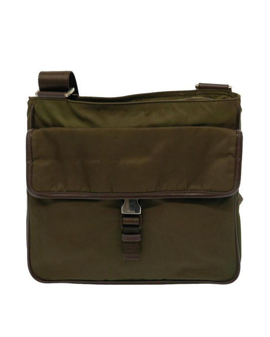 Brown Fabric Prada Shoulder Bag
