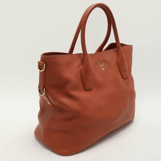 Brown Leather Prada Tote