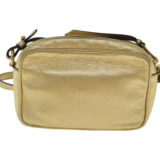 Gold Leather Prada Crossbody Bag