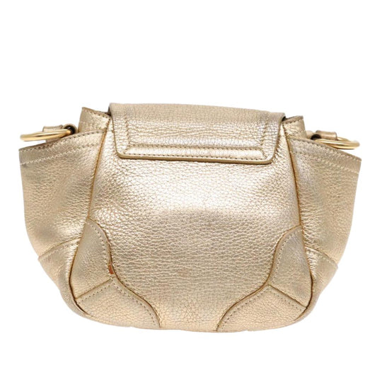 Gold Leather Prada Shoulder Bag