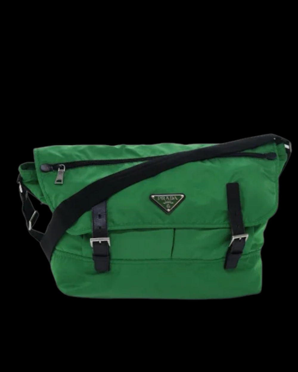 Green Nylon Prada Galleria Bag