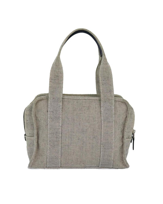 Grey Canvas Prada Handbag