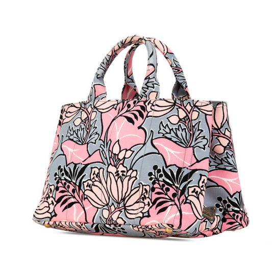 Multicolor Canvas Prada Canapa Tote
