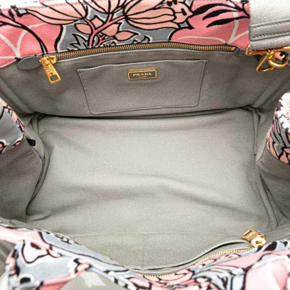 Multicolor Canvas Prada Canapa Tote
