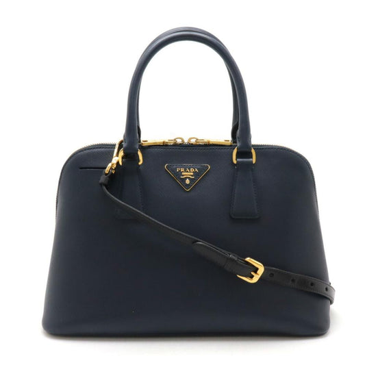 Navy Leather Prada Handbag