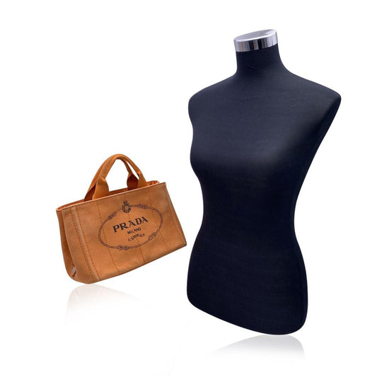 Orange Canvas Prada Canapa Tote