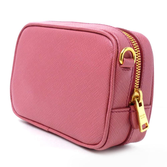 Pink Leather Prada Shoulder Bag