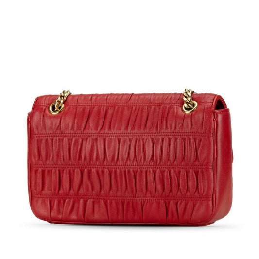 Red Leather Prada Shoulder Bag