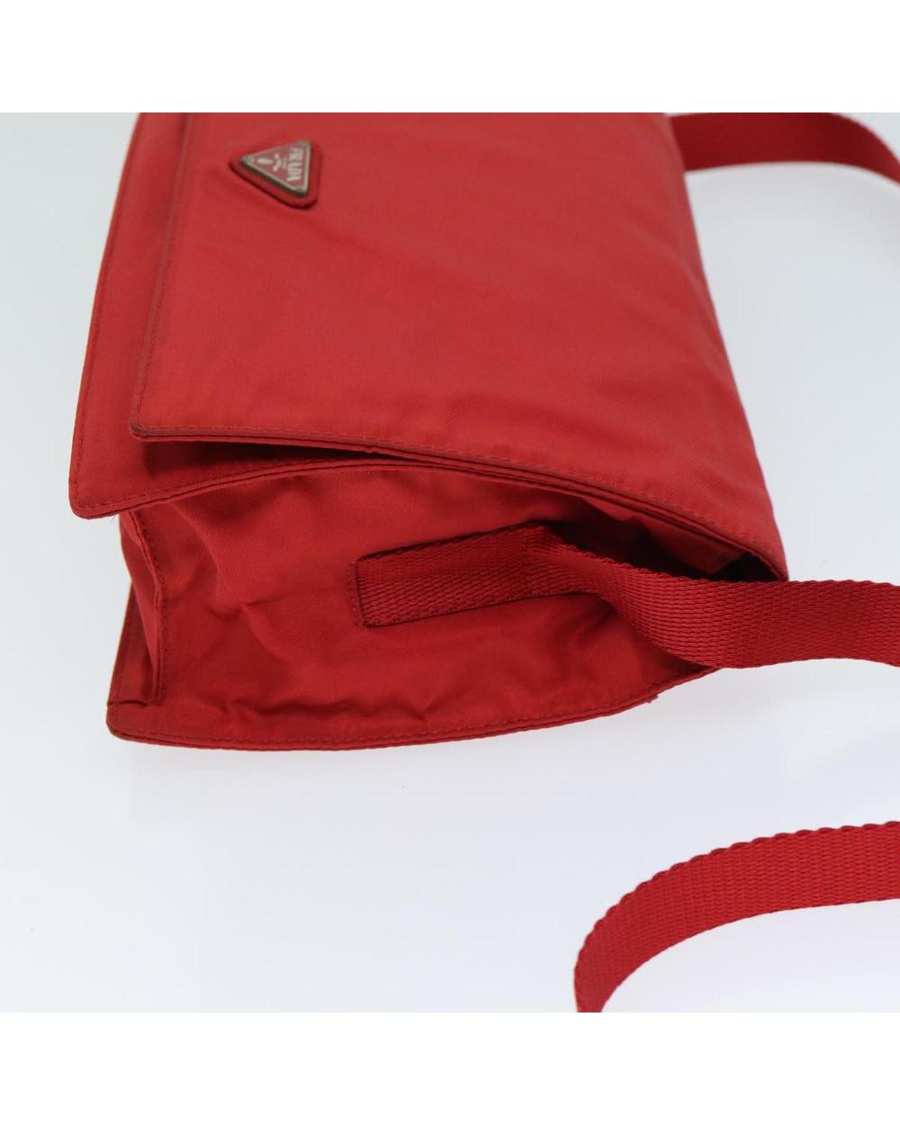 Red Nylon Prada Shoulder Bag