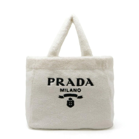 White Fabric Prada Canapa Tote