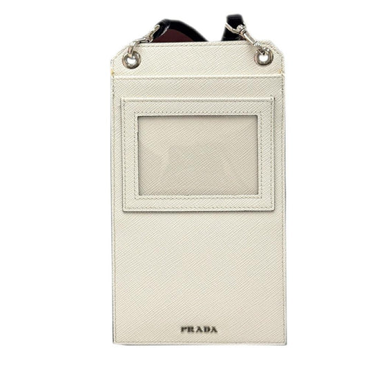 White Fabric Prada Shoulder Bag