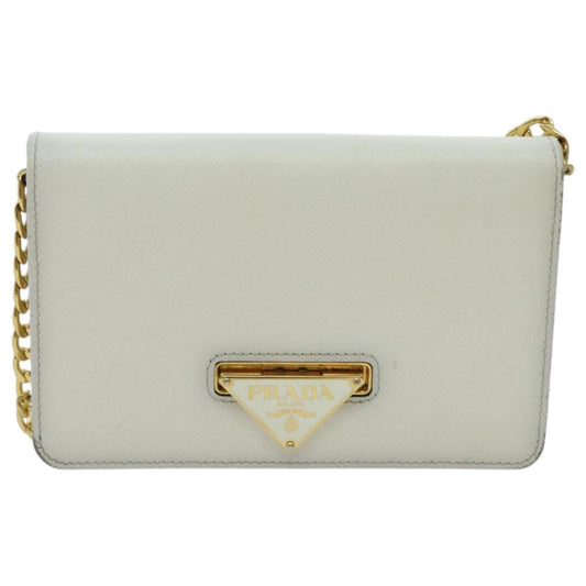 White Leather Prada Crossbody Bag