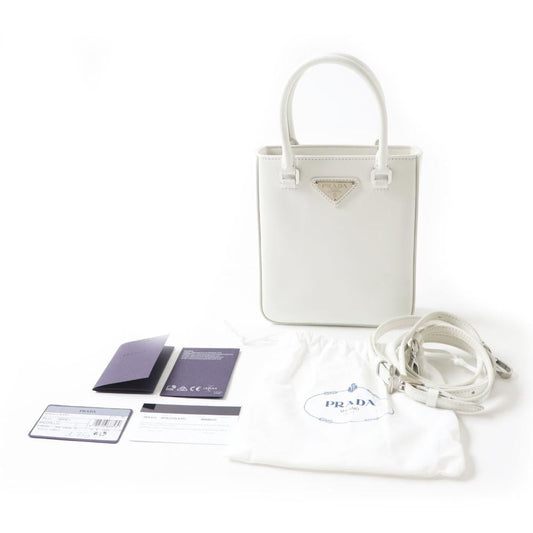 White Leather Prada Handbag