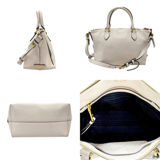 White Leather Prada Handbag