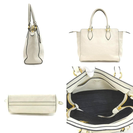 White Leather Prada Handbag