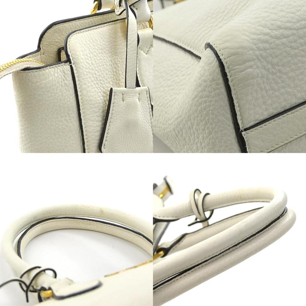White Leather Prada Handbag
