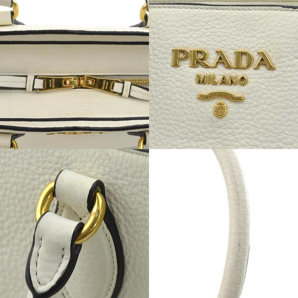 White Leather Prada Handbag
