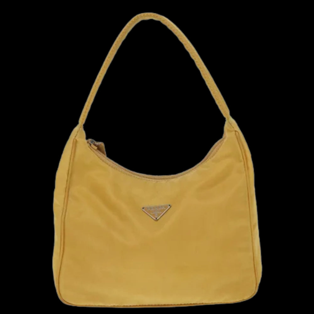 Yellow Fabric Prada Handbag