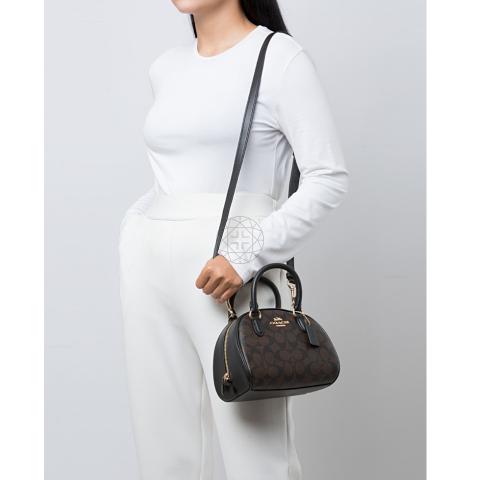Coach Sydney Satchel Signature Brown Black