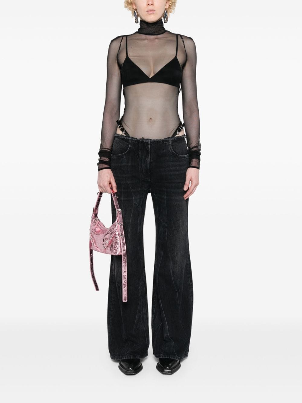 Givenchy Women Wide-Leg Denim Cotton Jeans