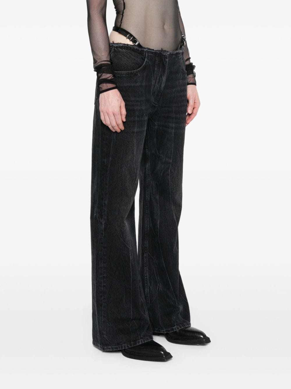 Givenchy Women Wide-Leg Denim Cotton Jeans