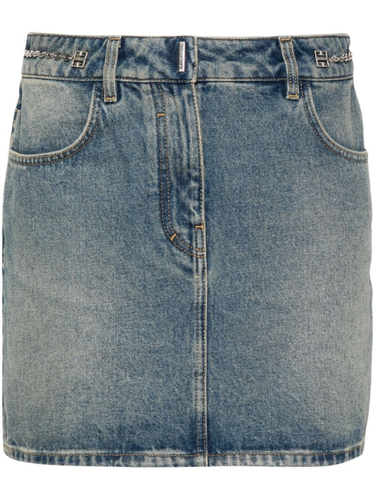 Givenchy Women Denim Mini Skirt