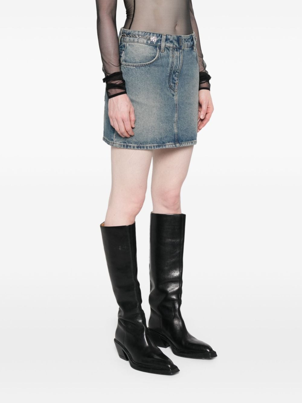 Givenchy Women Denim Mini Skirt