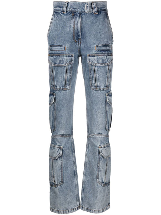 Givenchy Women Cargo Denim Cotton Jeans